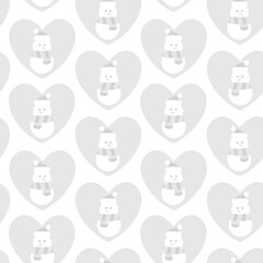 Black and White Christmas Snowman seamless pattern design