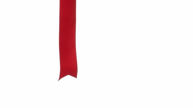 Red ribbon on white background