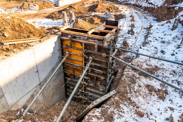 Construction work in winter season