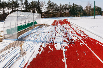 Sports stadium in the winter