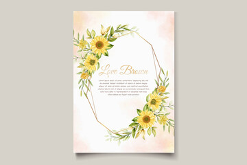 beautiful sunflower invitation card set