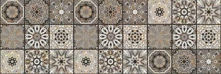 Wall Decor for interior home decoration, Ceramic Tile Design. it can be used for ceramic tile, wallpaper, linoleum, backdrop, coverpage, poster, textile, web page background -  Illustration