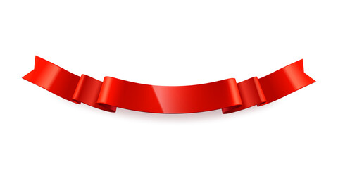 Realistic glossy curved red ribbons for your design project.