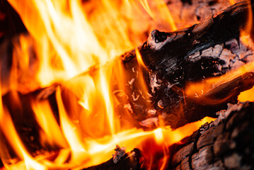 Fire Pit at night showing glowing embers