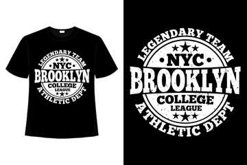 T-shirt typography brooklyn athletic legendary