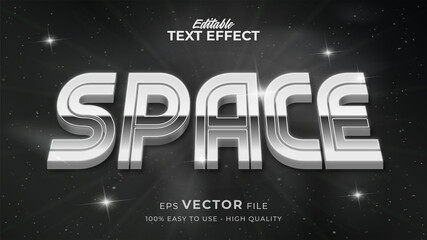 Editable text style effect - Retro Space with Silver text style theme