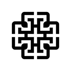 Initial letter H logo templatewith geometric ornament square illustration in flat design monogram symbol