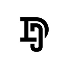 Vector Logo Letters DJ Intersect