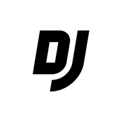 Vector Logo Letters DJ Italic