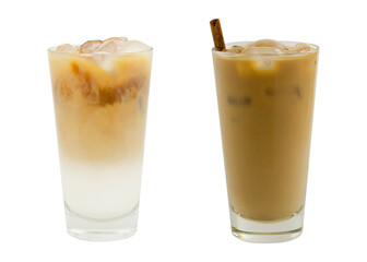 ice latte on white background