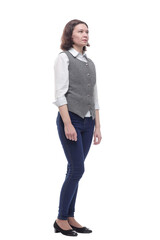 Mature woman in casual clothes. isolated on a white