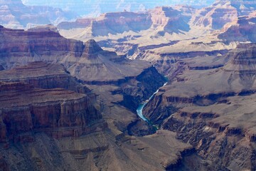 View of Colorado from south rim Grand Canyon National Park, Arizona, USA