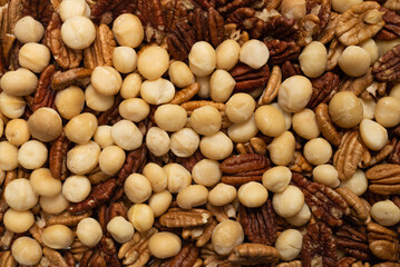 Mix of nuts as a background.