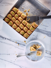 Baklava, traditional Eastern bakery, dessert. 
