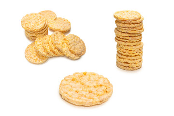 Rice wafer isolated on white background.