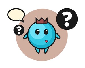Cartoon illustration of blueberry with the question mark
