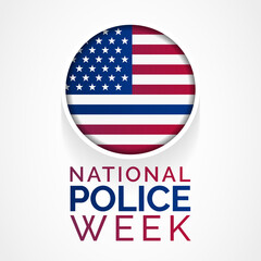 National Police week (NPW) is observed each year in May in United states that pays tribute to the local, state, and federal officers who have died or disabled, in the line of duty. vector art