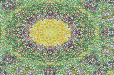 モザイク技法による抽象的グラフィックデザイン