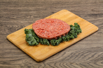 Raw beef burger cutlet for burger