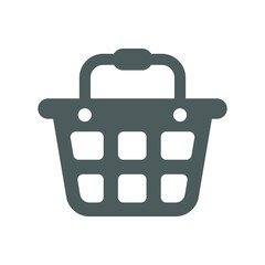 Shopping cart, Basket icon. Gray color vector logo.