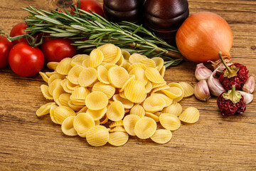 Raw Italian pasta - Orecchiette for cooking