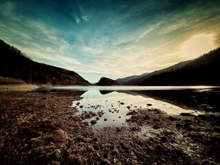 sunset in the mountains