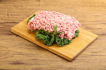 Raw pork minced meat for cooking