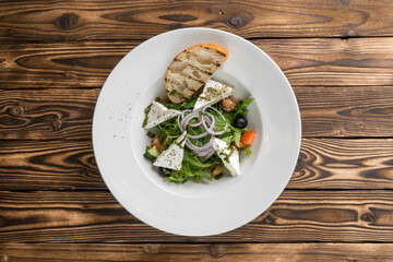 Greek vegetable salad with feta cheese