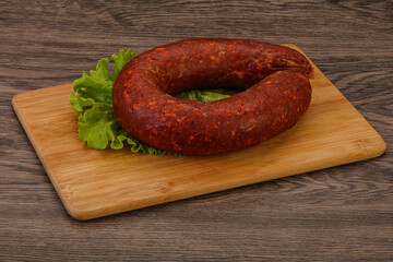 Krakowska sausage over the board