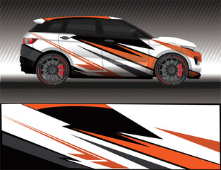 Obraz premium wrap car decal livery,rally race style vector illustration abstract background