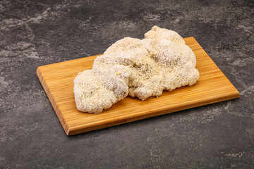 Raw meat schnitzel for roast