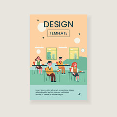 Pupils studying in classroom isolated flat vector illustration. Cartoon children and classmates sitting in class at desk during exam. School and interior concept