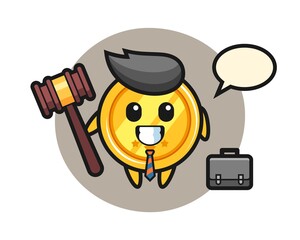 Illustration of medal mascot as a lawyer