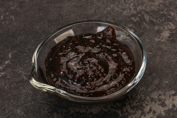 Black Pepper sauce in the bowl