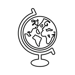 Earth, world map, table globe line icon. Outline vector.