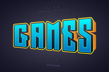 Games Cartoon 3D Editable Text Effect Font Style