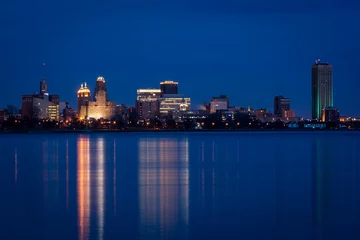 Tableaux ronds sur plexiglas Skyline The skyline of Buffalo in New York State