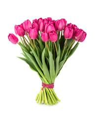 Fresh bouquet of pink tulips