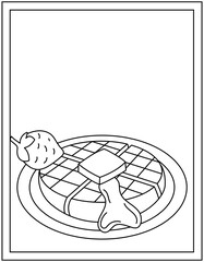 
Delicious pie coloring page designed in hand drawn vector 

