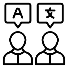 Literary Translators Concept Vector line Icon Design, Language Translation symbol on white background, Dub localization stock illustration