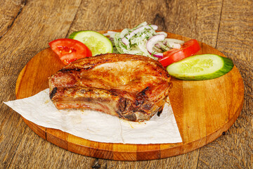 Grilled juicy pork tenderlion steak
