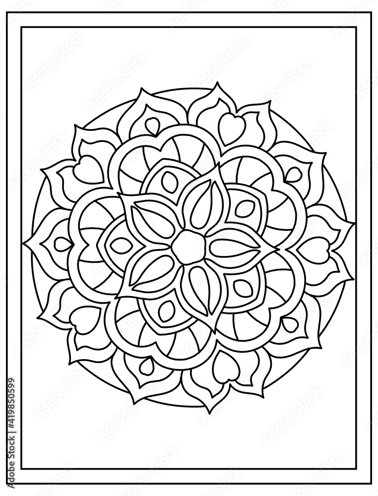 Wall mural a linear design vector of mandala pattern flower