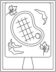 
Steak coloring page designed in hand drawn vector

