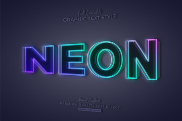 Neon Gradient 3D Editable Text Effect Font Style