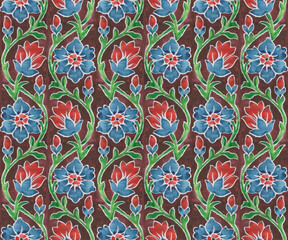 Water Colour Seamless Floral  Allover  for Printing Saree, Dress Material and Furnishing