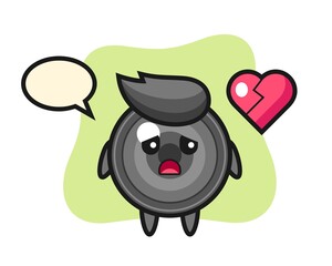 Camera lens cartoon illustration is broken heart