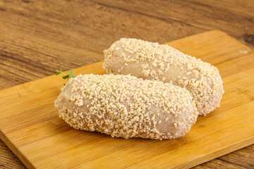 Raw chicken cutlet for roast