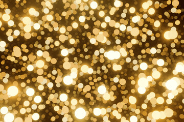 Light circles background in gold tones. Bokeh effect simulation. Digital illustration