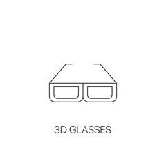 3D glasses simple icon web site page and mobile app design