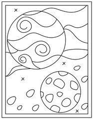 
Planets colouring page vector download

